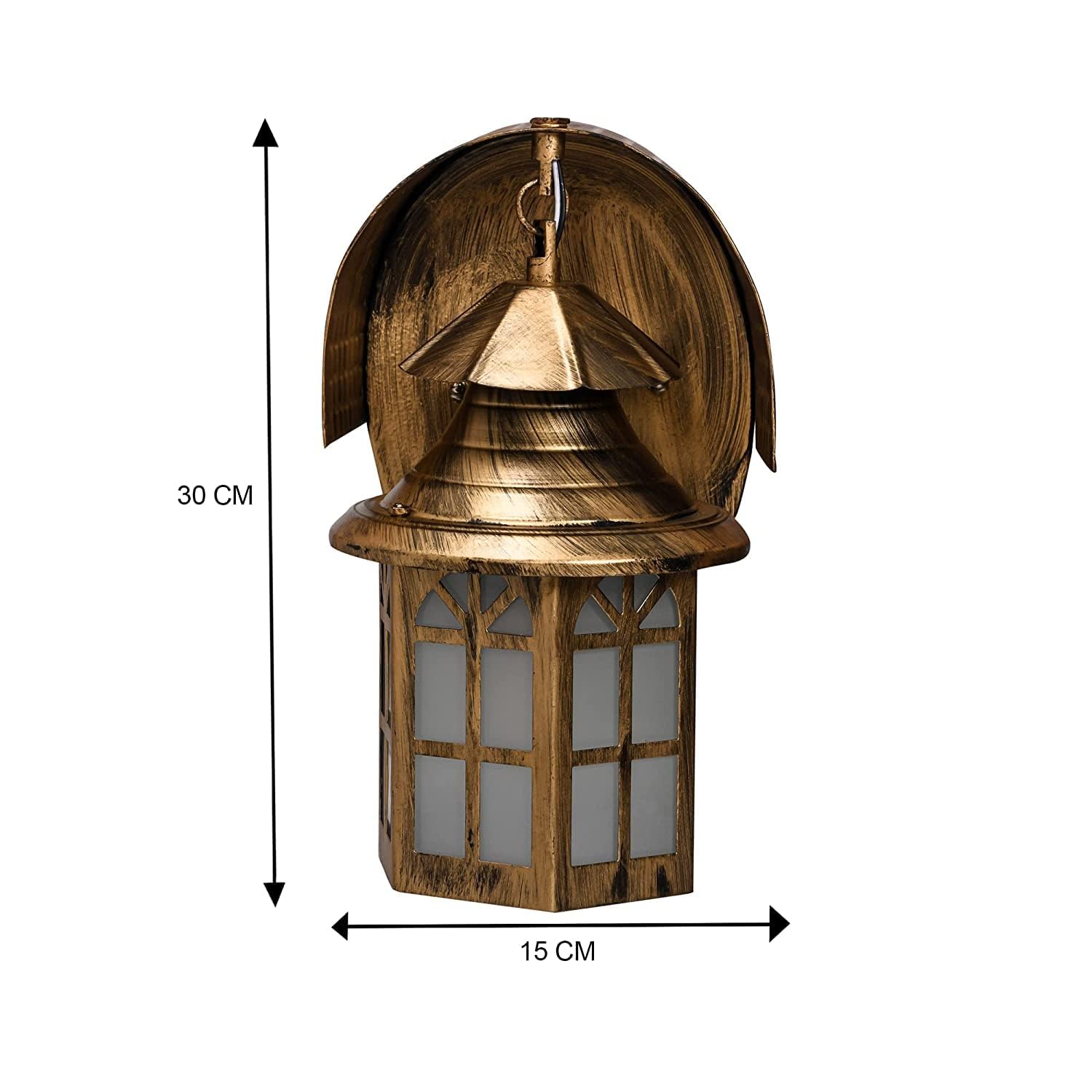 Volticity Hut Wall Lamp | Decorative Wall Light for Living Room, Bedroom & Home Decor | Surface Mounted Sconce with Antique Lamp Shades | Classic Traditional Heritage Lighting